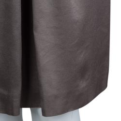 Paule Ka Olive Green Satin Buckle Detail Cap Sleeve Dress L