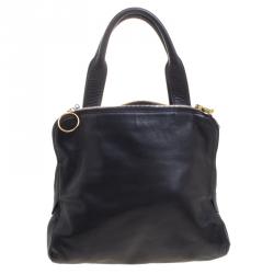 Paule Ka Black Leather Tote