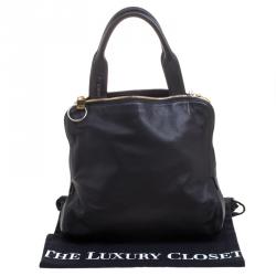 Paule Ka Black Leather Tote