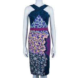 Peter Pilotto Multicolor Print Criss Cross Sleeveless Dress M