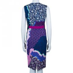 Peter Pilotto Multicolor Print Cross Column Sleeveless Dress M