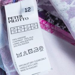 Peter Pilotto Multicolor Print Cross Column Sleeveless Dress M