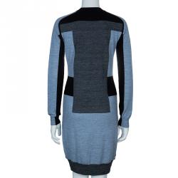 Pre Owned Peter Pilotto Grey Printed Long Sleeve Dress S