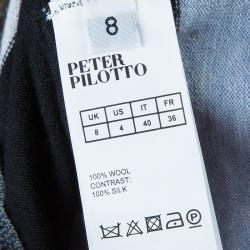 Pre Owned Peter Pilotto Grey Printed Long Sleeve Dress S