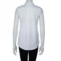 Pre Owned Peter Pilotto White Lace Detail Sleeveless Eero Blouse M