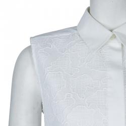 Pre Owned Peter Pilotto White Lace Detail Sleeveless Eero Blouse M