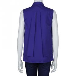Pre Owned Peter Pilotto Blue Broderie Anglaise Sleeveless Shirt S
