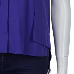 Pre Owned Peter Pilotto Blue Broderie Anglaise Sleeveless Shirt S