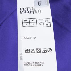 Pre Owned Peter Pilotto Blue Broderie Anglaise Sleeveless Shirt S