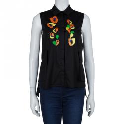 Peter Pilotto Black Embroidered Sleeveless Top S