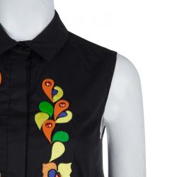 Peter Pilotto Black Embroidered Sleeveless Top S