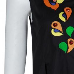 Peter Pilotto Black Embroidered Sleeveless Top S
