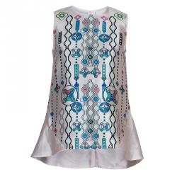 Pre Owned Peter Pilotto Digital Print Silk Top M
