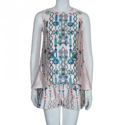 Pre Owned Peter Pilotto Digital Print Silk Top M