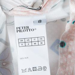 Pre Owned Peter Pilotto Digital Print Silk Top M