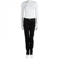 Philipp Plein Couture Black Denim Studded Straight Fit Jeans L