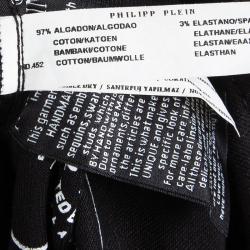 Philipp Plein Couture Black Denim Studded Straight Fit Jeans L