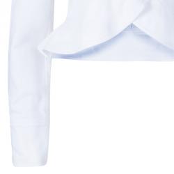 Pre Owned Philipp Plein White Peplum Denim Jacket M