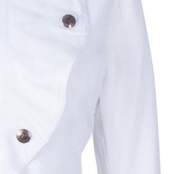Pre Owned Philipp Plein White Peplum Denim Jacket M