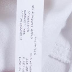 Pre Owned Philipp Plein White Peplum Denim Jacket M