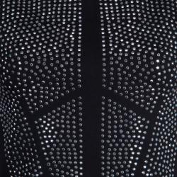Pre Owned Philipp Plein Black Studded Short Sleeve Dress M