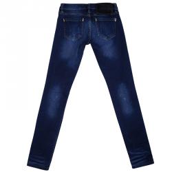 Philipp Plein Indigo Dark Wash Denim Distressed Skull Studded Skinny Jeans S