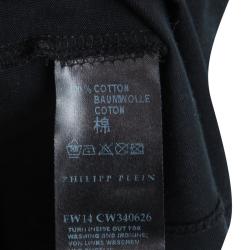 Pre Owned Philipp Plein Couture Black Tiger Printed T Shirt XS