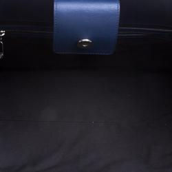 Pre Owned Philipp Plein Blue Denim Skully Shopper Tote