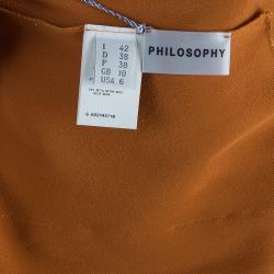 مملوكة مسبقًا Philosophy di Alberta Ferretti Orange Asymmetric Top M