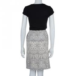 Pre Owned تنورة فيلوسوفي دي البيرتا فيريتي حرير كريمي مطبوع مزينة بكشكشة M