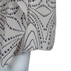 Pre Owned تنورة فيلوسوفي دي البيرتا فيريتي حرير كريمي مطبوع مزينة بكشكشة M