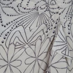 Pre Owned تنورة فيلوسوفي دي البيرتا فيريتي حرير كريمي مطبوع مزينة بكشكشة M