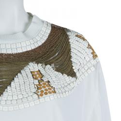 Pre Owned بلوزة فيلوسوفي دي البيرتا فيريتي برقبة مستديرة مزخرفة أكمام طويلة M