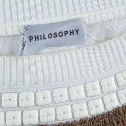 Pre Owned بلوزة فيلوسوفي دي البيرتا فيريتي برقبة مستديرة مزخرفة أكمام طويلة M