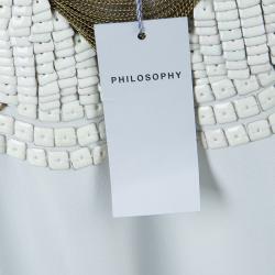 Pre Owned بلوزة فيلوسوفي دي البيرتا فيريتي برقبة مستديرة مزخرفة أكمام طويلة M