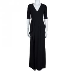 Philosophy Black Short Sleeve Slit Detail Maxi Dress S