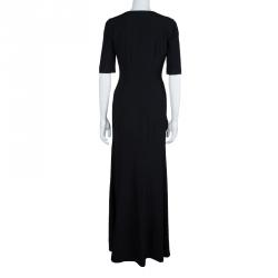 Philosophy Black Short Sleeve Slit Detail Maxi Dress S
