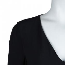 Philosophy Black Short Sleeve Slit Detail Maxi Dress S
