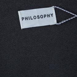 Philosophy Black Short Sleeve Slit Detail Maxi Dress S
