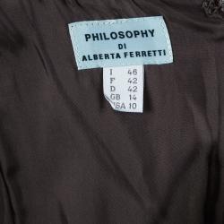 مملوكة مسبقًا Philosophy di Alberta Ferretti Wool Belted Dress L