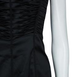 Pre Owned Philosophy di Alberta Ferretti Black Strapless Satin Dress M