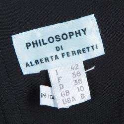 Pre Owned Philosophy di Alberta Ferretti Black Strapless Satin Dress M