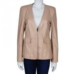Pre Owned Philosophy Beige Leather Blazer M