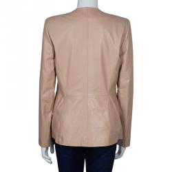 Pre Owned Philosophy Beige Leather Blazer M