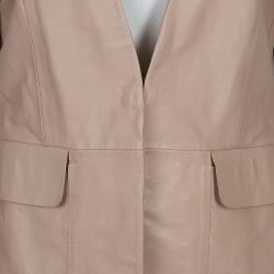 Pre Owned Philosophy Beige Leather Blazer M