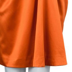 Philosophy Di Alberta Ferretti Orange Silk Oriental Print Halter Dress S