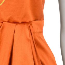 Philosophy Di Alberta Ferretti Orange Silk Oriental Print Halter Dress S