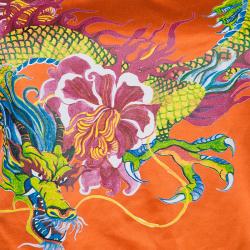 Philosophy Di Alberta Ferretti Orange Silk Oriental Print Halter Dress S
