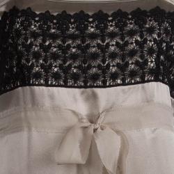 Pre Owned Philosophy Di Alberta Ferretti Beige Silk Lace Detail Sleeveless Top S