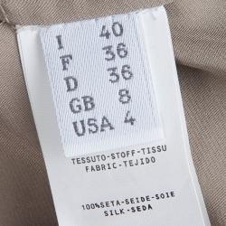 Pre Owned Philosophy Di Alberta Ferretti Beige Silk Lace Detail Sleeveless Top S